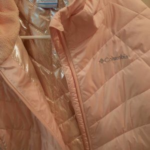 Columbia 1x light pink Omni Heat puffer winter jacket